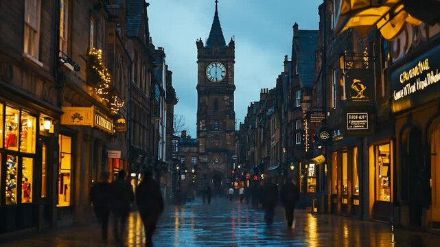 chester city famous clock england landscape timelapse video