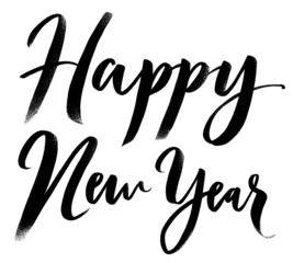 Happy New Year Hand Drawn Calligraphy Lettering