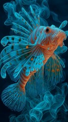 light artwork of a common lion fish