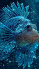 light artwork of a common lion fish