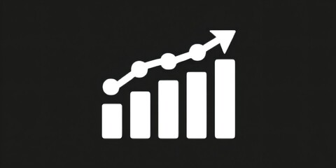 Bar chart showing business growth and financial success
