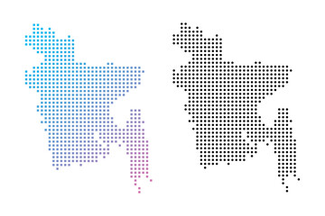 Fototapeta premium set of dotted Bangladesh map vector illustration