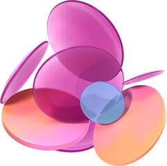 Fototapeta premium 3D semitransparent flying lenses