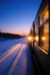 冬の夜行列車 | Winter night train Generative AI