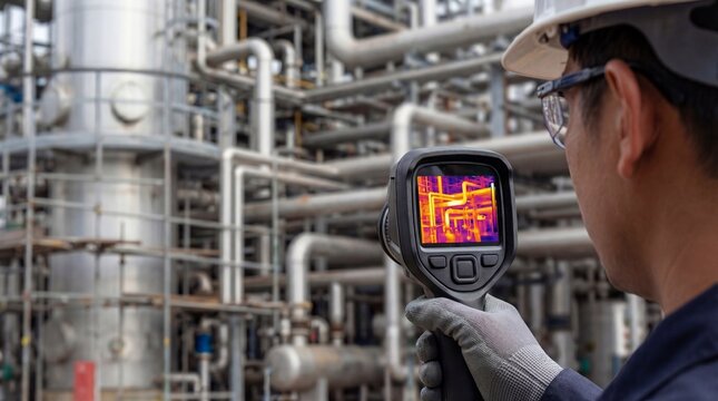 Predictive maintenance and thermal imaging diagnostics for industrial equipment monitoring to prevent system failures in manufacturing facility operations management