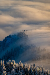 Hochlantsch Sonnenuntergang - Teichalm - Naturpark Almenland - Oststeiermark - Morgenrot - Nebelmeer - Hochnebel - Winter
