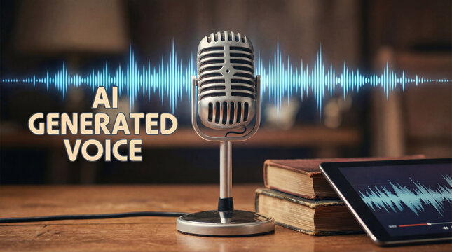 Artificial intelligence voice synthesis and speech generation technology for automated audio content creation in digital broadcasting and multimedia production applications