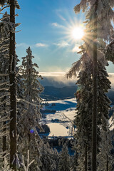 Hochlantsch Sonnenuntergang - Teichalm - Naturpark Almenland - Oststeiermark - Morgenrot - Nebelmeer - Hochnebel - Winter