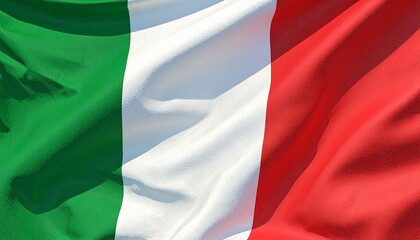 Italy National Flag &ndash; Vertical Tricolor of Green, White, and Red with Flowing Fabric Texture