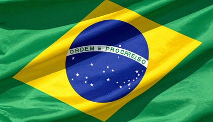 Fototapeta premium flag of brazil waving in the wind seamless loop