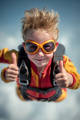 People skydiving from 30,000 feet altitude