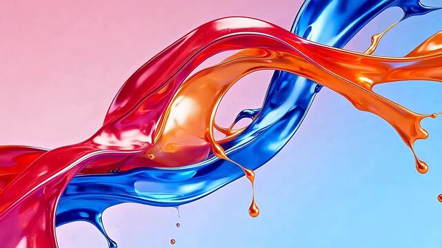 Colorful liquid splash on gradient background