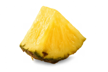 Pineapple fruit wedge slice on transparent background