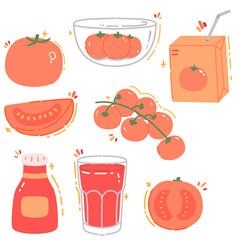 juice and tomatoes cute