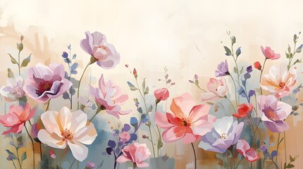watercolor flowers background