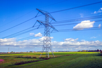 Steel Donmau pylons for high-voltage cables in Bleiswijk