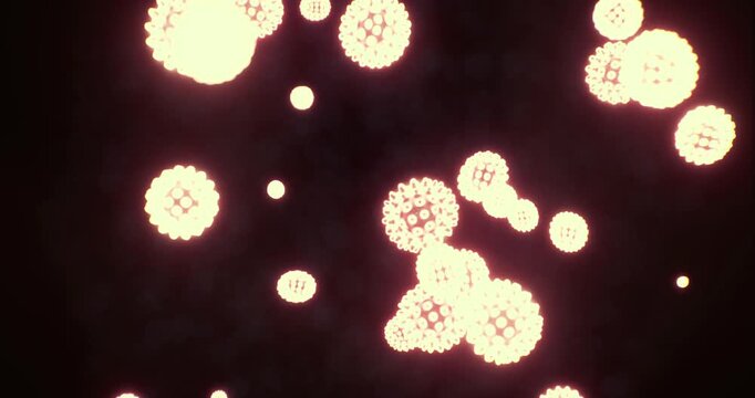 A mesmerizing display of luminous micro organisms floats gracefully in the dark expanse, showcasing a brilliant array of colors and intricate patterns that captivate the senses during nighttime.