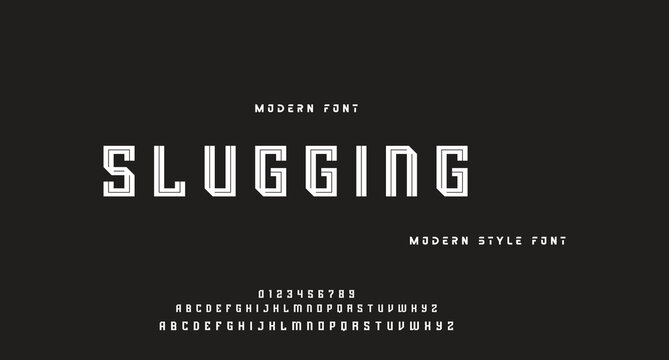 Modern Bold Font. Regular Italic Number Typography urban style alphabet fonts for fashion, sport, technology, digital, movie, logo design, vector illustration