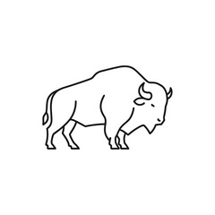 Obraz premium Minimalist Line Drawing of a Bison for Nature and Wildlife Themes