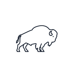 Obraz premium Minimalist Line Drawing of a Bison in Black and White for Nature and Wildlife Content