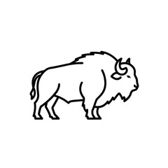 Fototapeta premium Minimalist Line Drawing of a Buffalo for Creative Design Projects