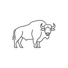 Obraz premium Minimalist Line Drawing of a Bison Portrait for Wildlife and Nature Projects