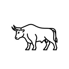 Fototapeta premium Minimalist Line Drawing of a Bull for Modern Logo and Illustration Design