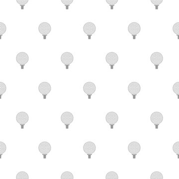 Golf ball on tee seamless pattern isolated on white background