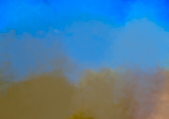 Hazy Smoke Plume Against Blue Sky Background Representing Environmental Impact and Atmospheric Mystery with copy space