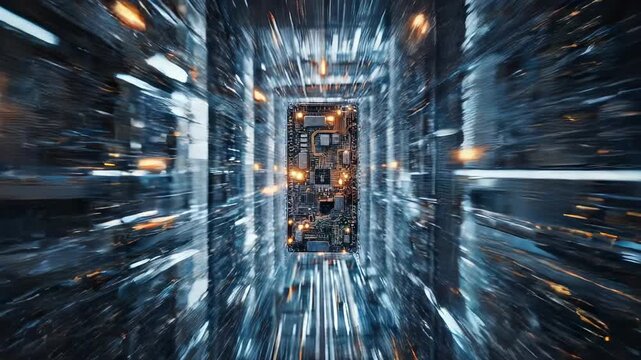 camera macro inside of a supercomputer 