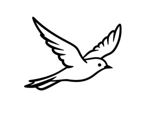 Obraz premium Hand-drawn flying bird outline