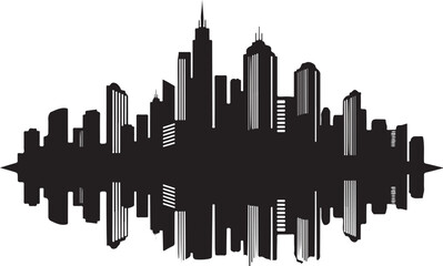 Fototapeta premium Modern cityscape in sound wave design