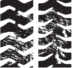 set of tire tracks silhouette