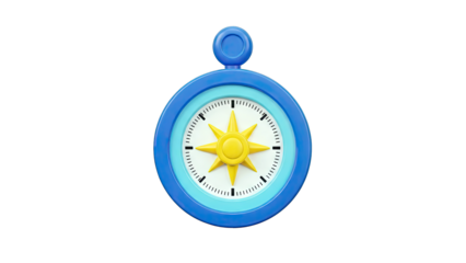 Blue Compass Illustration on White Background