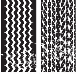 set of tire tracks silhouette