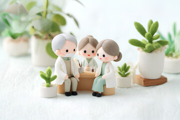 ドクターの説明を安心して聞く患者さんの診察風景（3D）/まみおデザイン福祉シリーズ
