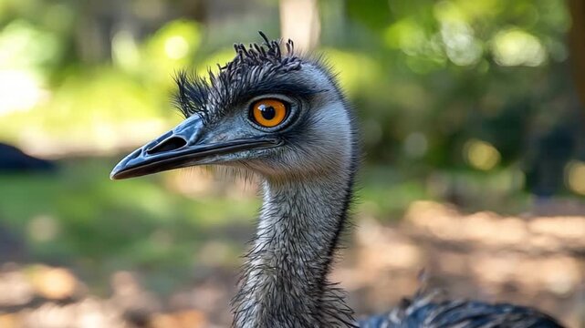 australian emu bird close up wildlife video