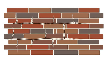 Obraz premium Cracked Brick Wall Texture A Detailed Illustration for Design and Backgrounds