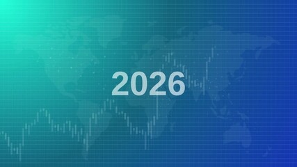 2026 economic growth and stock market recovery concept with rising candlestick chart world map background for successful investment - Powered by Adobe