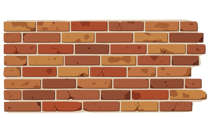 Fototapeta premium Detailed Illustration of a Brick Wall with a Variety of Textures and Colors for Design