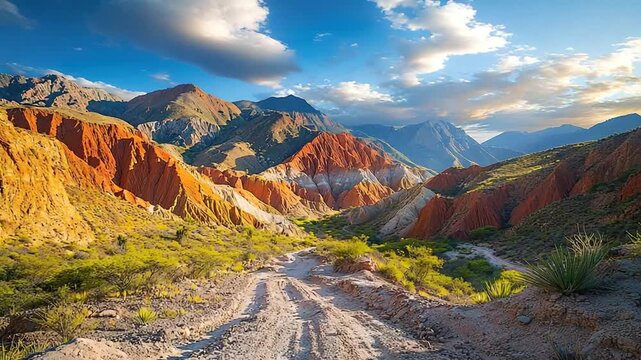 quebrada de humahuaca canyon landscape peru video