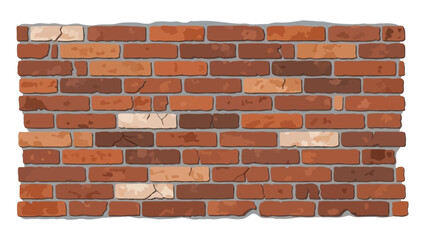 Fototapeta premium Detailed Vector Illustration of a Brick Wall with a Variety of Brick Colors and Textures