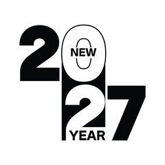 2027 new year typo design 