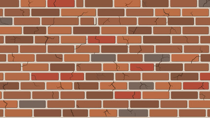 Fototapeta premium Detailed Close-Up of a Weathered Brick Wall Showing Texture and Cracks