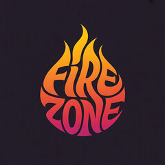 Vibrant Fire Zone logo with gradient flames on black background