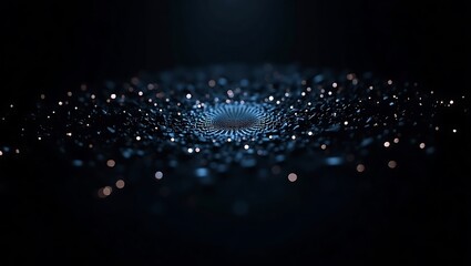 Abstract Digital Network with Glowing Particles