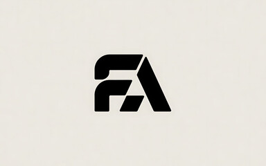 Modern FA logo on beige background for branding