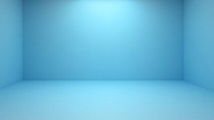 Clean Blue Room Interior with Smooth Gradient Lighting