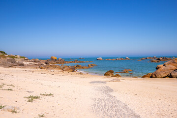 Beach of chardons bleus, finistere, brittany, france