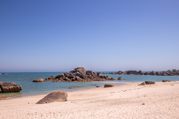 Beach of chardons bleus, finistere, brittany, france